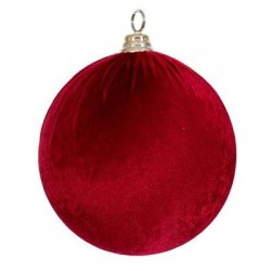 PALLA DI NATALE IN VELLUTO ø25cm BURGUNDY 1pz