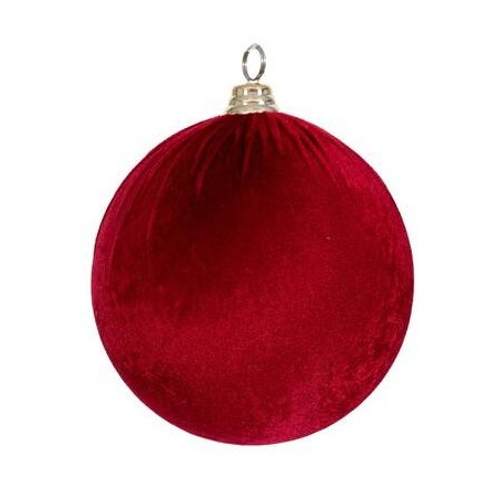 PALLA DI NATALE IN VELLUTO ø25cm BURGUNDY 1pz