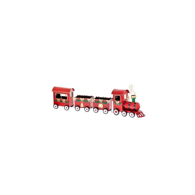 TRENINO IN METALLO 125x17x38,5cm ROSSO