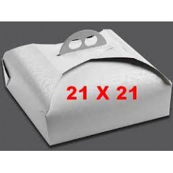 SCATOLA PORTA TORTA QUADRATA MIS.21x21x7 BIANCO RAMAGE