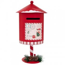 CASSETTA LETTERE BABBO NATALE IN METALLO H.30cm