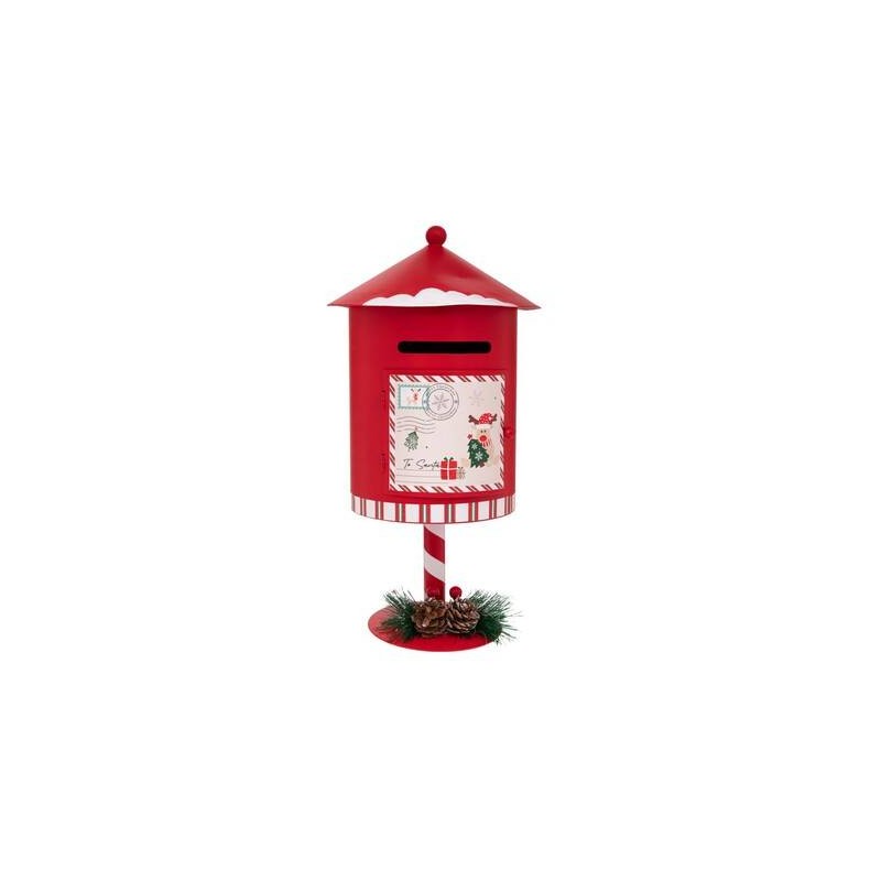 CASSETTA LETTERE BABBO NATALE IN METALLO H.30cm