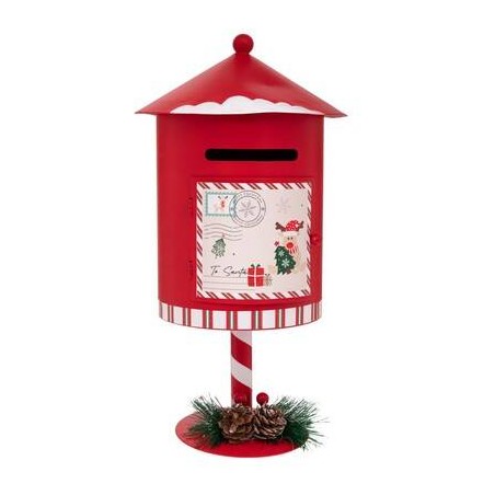 CASSETTA LETTERE BABBO NATALE IN METALLO H.30cm