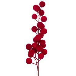 RAMO PICKS IN VELLUTO C/BACCHE ROSSE 57cm