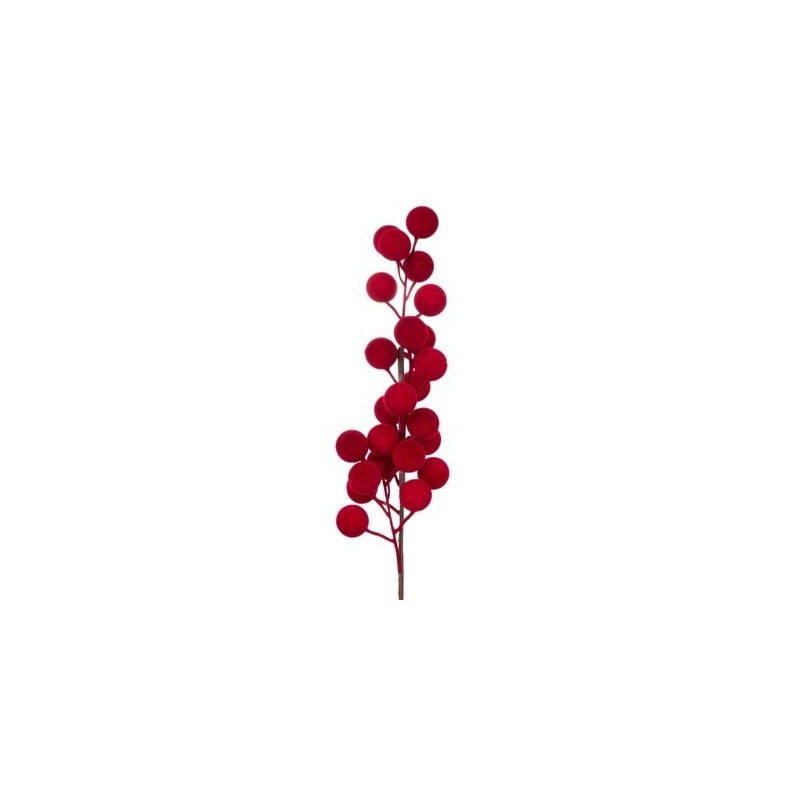 RAMO PICKS IN VELLUTO C/BACCHE ROSSE 57cm