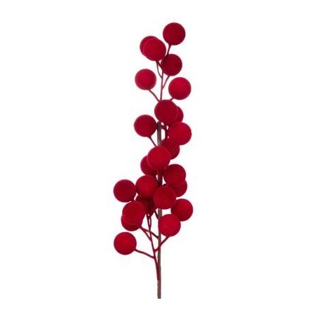 RAMO PICKS IN VELLUTO C/BACCHE ROSSE 57cm