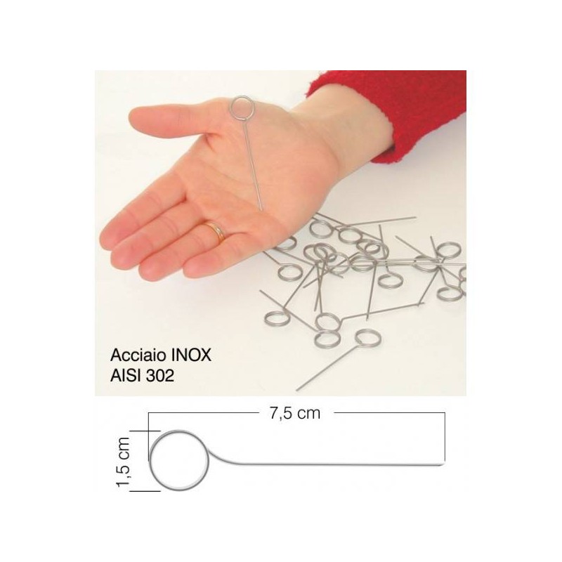 SPILLONI ACCIAIO AISI 7,5cm 25pz