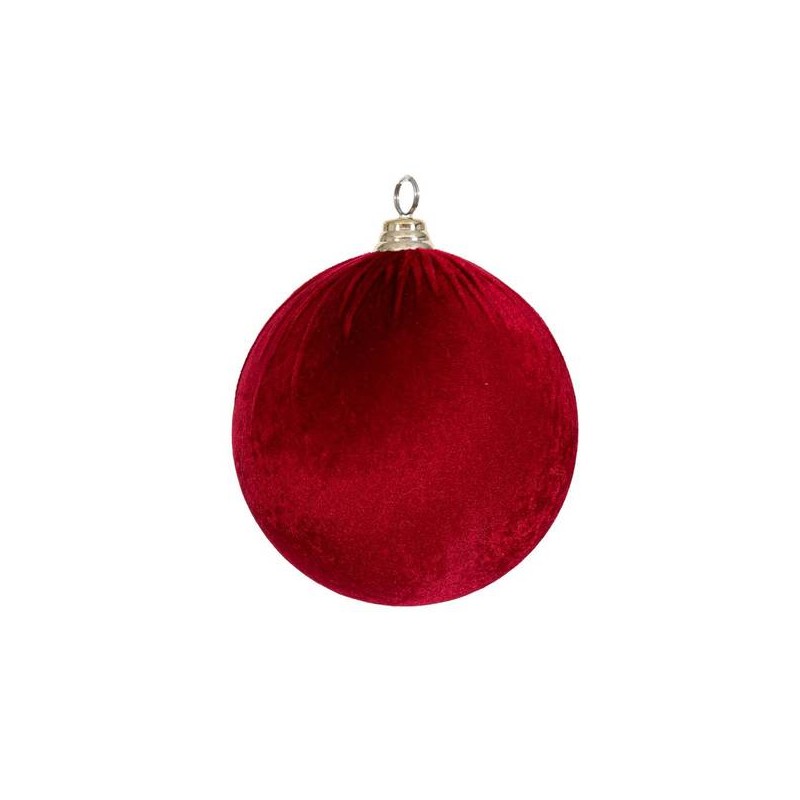 PALLA DI NATALE IN VELLUTO ø10cm BURGUNDY 1pz