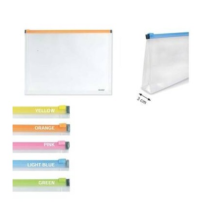 BUSTA C/ SOFFIETTO F.TO A4 34,5+3x25,5cm TRASCOLOR