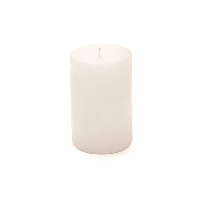 MOCCOLO TONDO CERA BIANCO 8x15cm RUSTICO