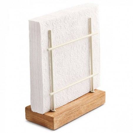 PORTA TOVAGLIOLO VERTICALE METAL E LEGNO 15x7x17cm COL.PANNA