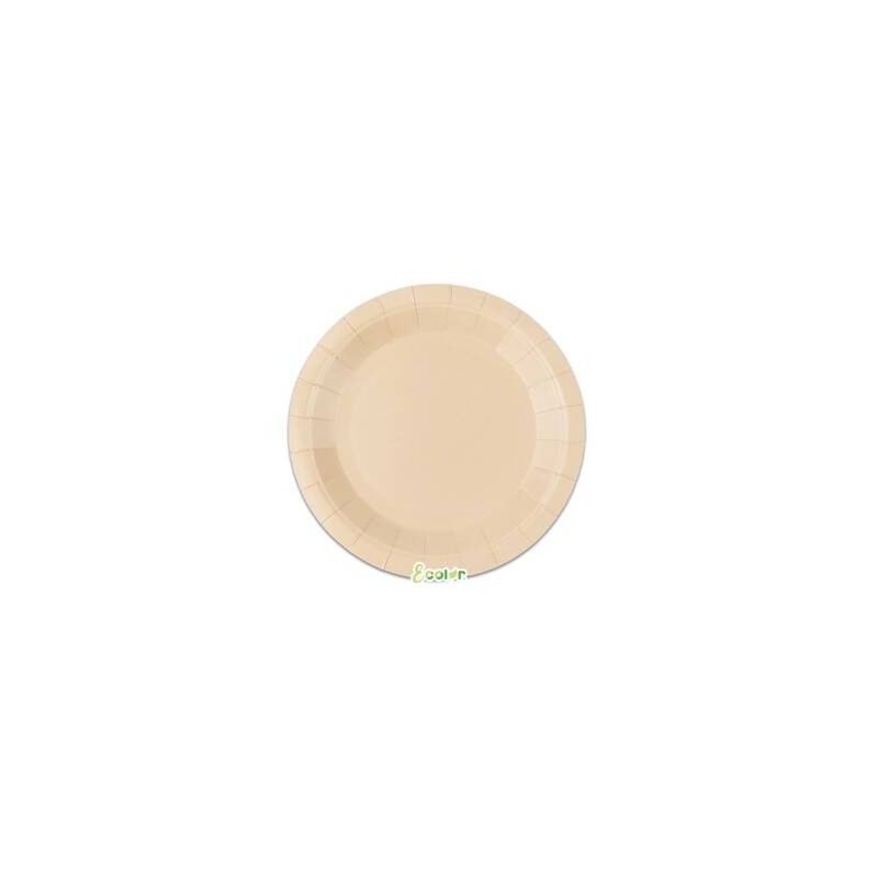 PIATTI DESSERT ECOLOR BIODEGRADABILI 18cm CAPPUCCINO 25pz