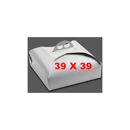 SCATOLA PORTA TORTA QUADRATA MIS.39x39x7 BIANCO RAMAGE