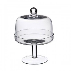 PORTATORTA ALZATA VETRO C/COPERCHIO H23cm ø16,5