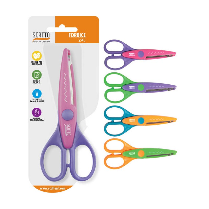 FORBICE ZIG ZAG IN BLISTER SCATTO