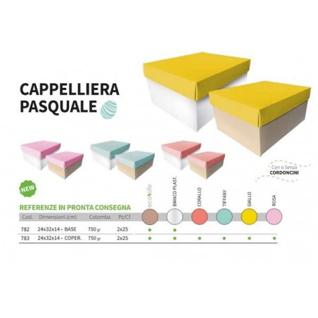 SCATOLA CAPPELLIERA PASQUALE BASE AVANA 750gr 24x32x14