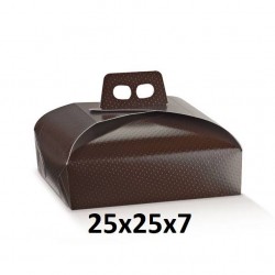 SCATOLA PORTA TORTA 25x25x7cm SPOT MARRONE