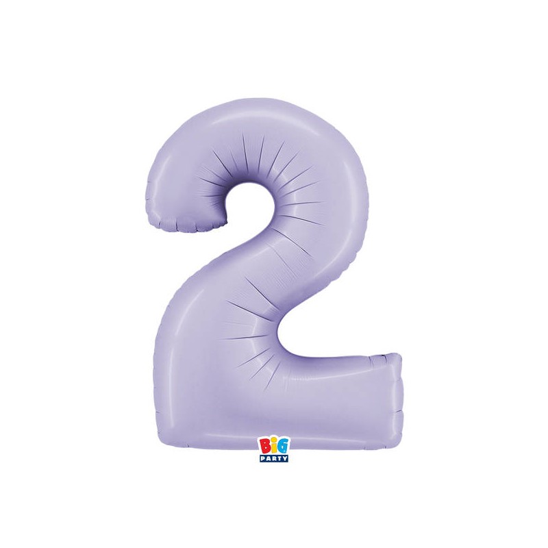 PALLONE NUMERO 2 MYLAR 102cm 40 LILLA