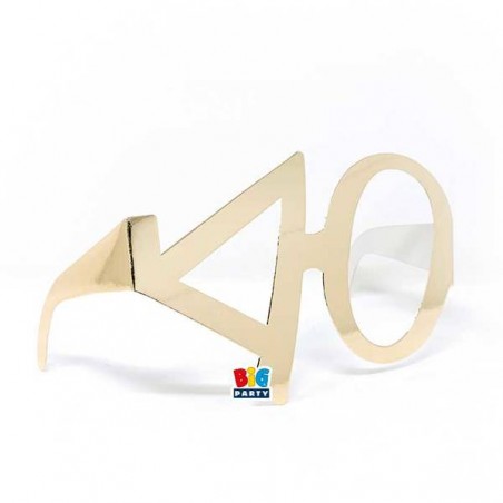 OCCHIALINI IN CARTA 40 ANNI ORO 6pz