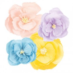 FIORI IN CARTA PER DECORAZIONE ASS.TI 25/35cm 4pz