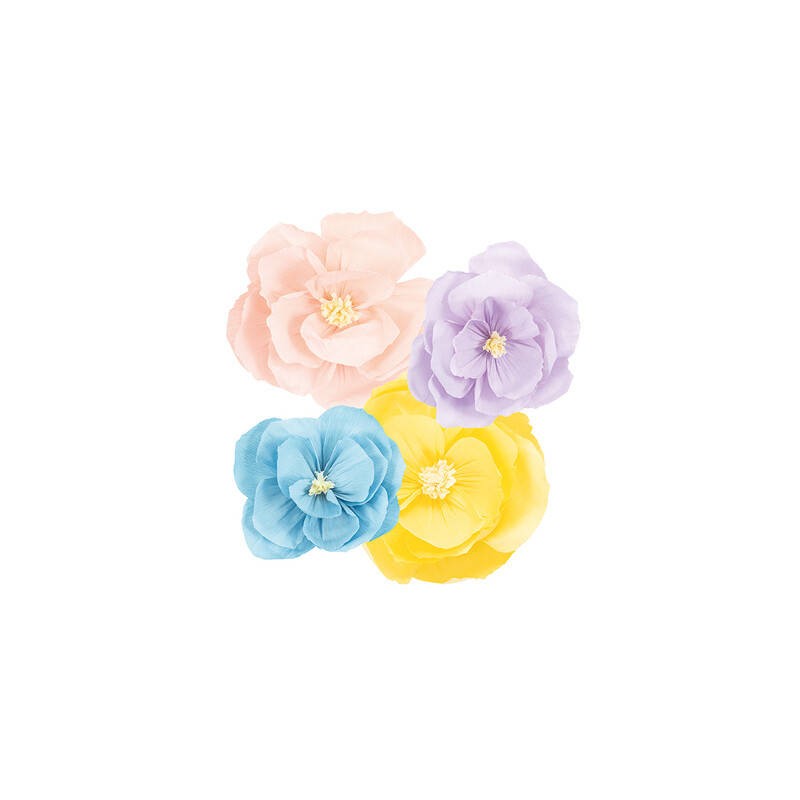 FIORI IN CARTA PER DECORAZIONE ASS.TI 25/35cm 4pz