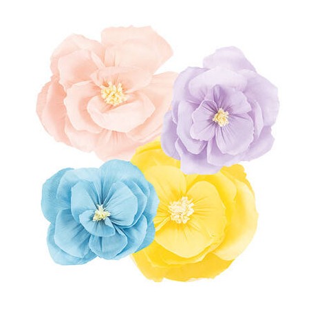 FIORI IN CARTA PER DECORAZIONE ASS.TI 25/35cm 4pz