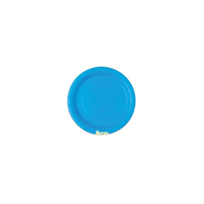 PIATTI DESSERT ECOLOR BIODEGRADABILI 18cm TURCHESE 25pz