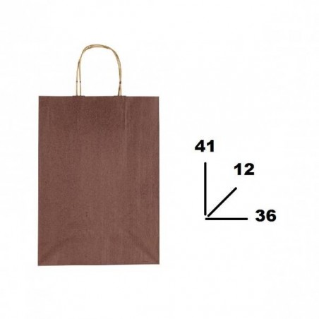 BORSA CARTA COLOR MIS.36+12x41cm MARRONE 795