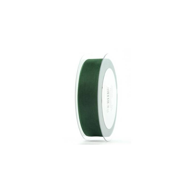 NASTRO ORGANZA mm25x50mt VERDE BOTTIGLIA