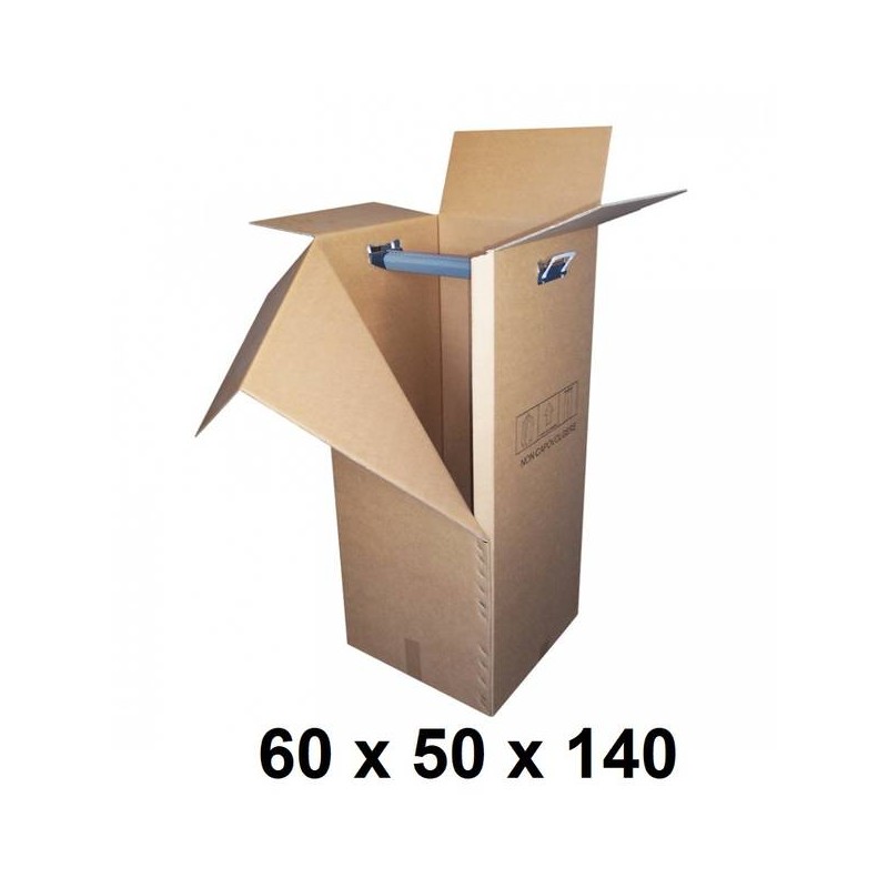 SCATOLA PORTA ABITI 60x50x140cm C/SUPPORTO E MANIGLIE