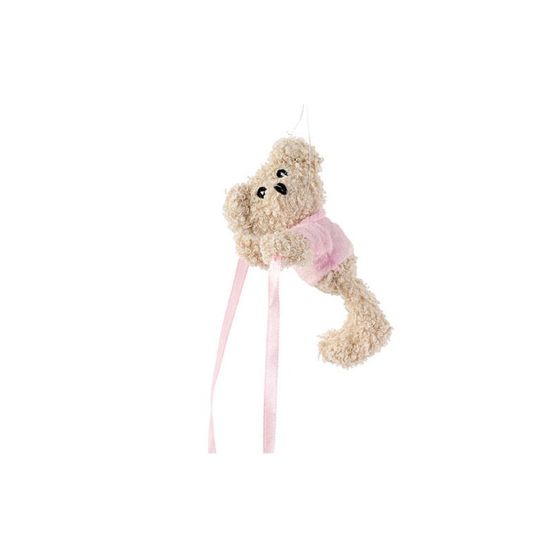 ORSETTO 12cm CON NASTRI ROSA