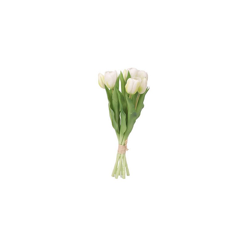 BOUQUET TULIP 7 TULIPANI BIANCHI 31cm