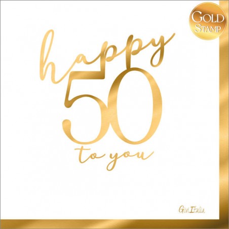 TOVAGLIOLI 33x33cm 50 ANNI HOT STAMP GOLD 16pz
