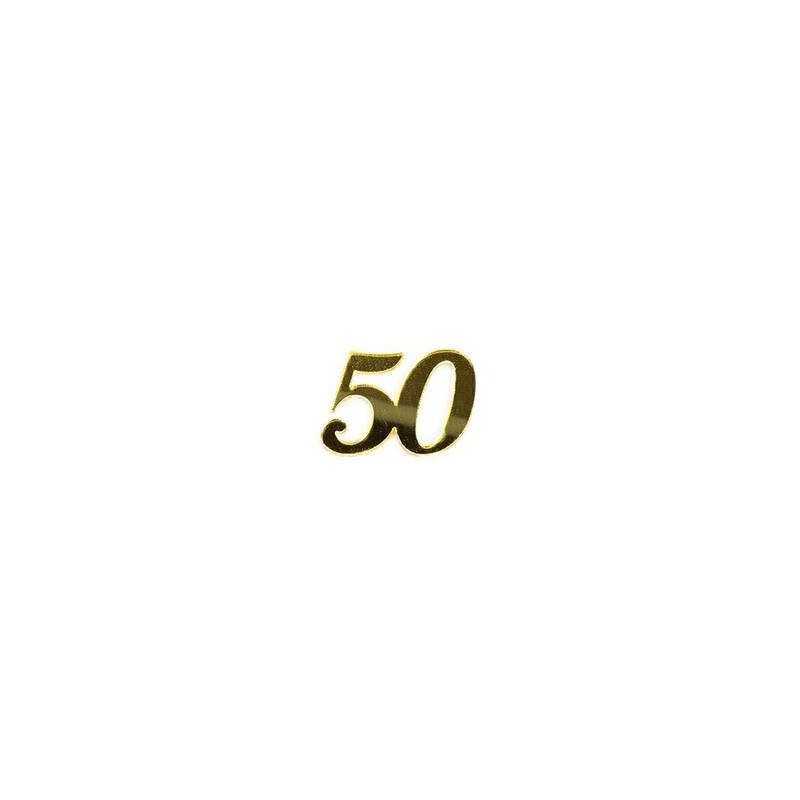 APPLICAZIONE 50ANNI 2,5cm PLEXI ORO 12pz