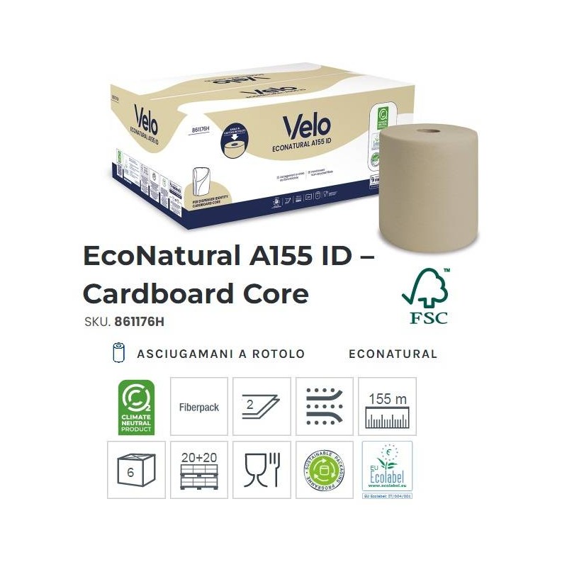 VELO NATURAL BOBINA A155 IDENTITY 155mt 2V 6 ROTOLI
