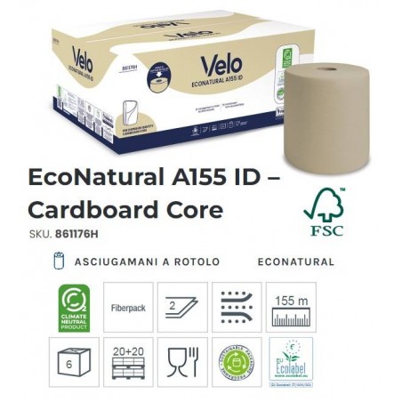 VELO NATURAL BOBINA A155 IDENTITY 155mt 2V 6 ROTOLI