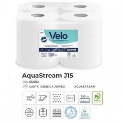 IGIENICA MINI JUMBO AQUASTREAM J15 150mt 600str 12 ROTOLI VELO