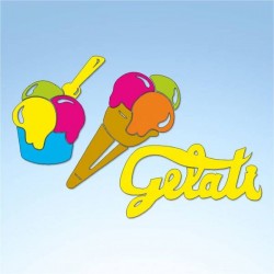 DECORAZIONE VETRINA ADESIVA GELATI