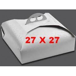 SCATOLA PORTA TORTA QUADRATA MIS.27x27x7 BIANCO RAMAGE