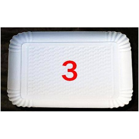 VASSOIO CARTONE BIANCO N°3 24x16 5 PEZZI