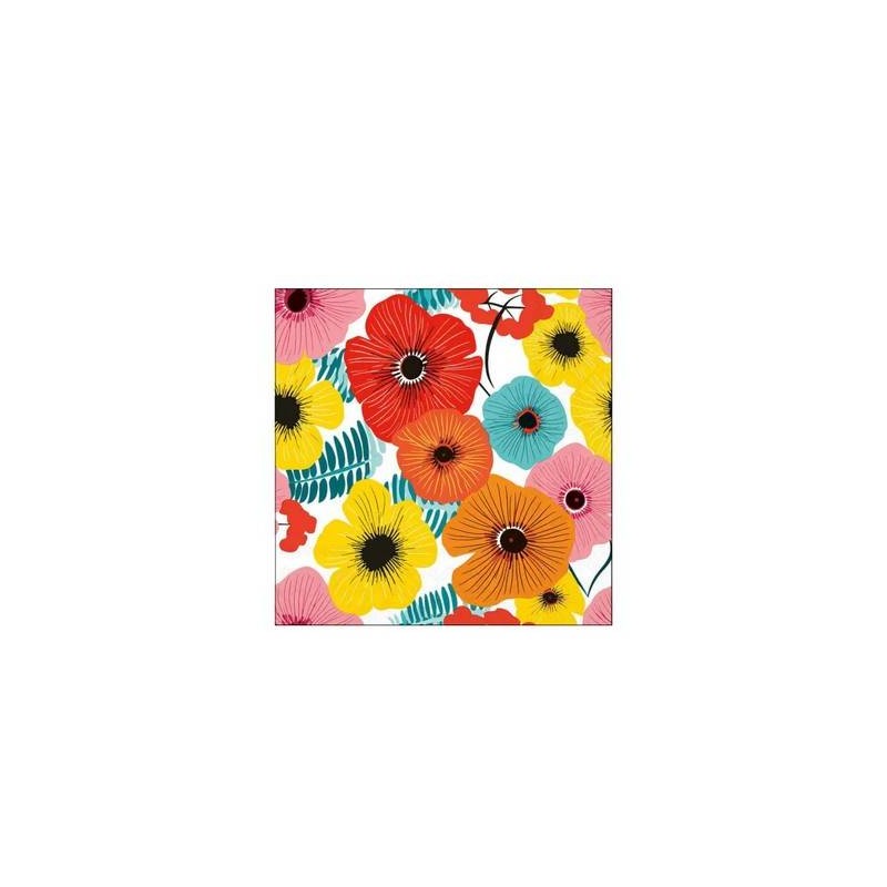 TOVAGLIOLI 25X25 COLOURFLU FLOWERS ROSSO 20pz