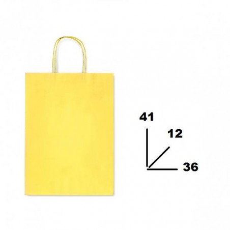 BORSA CARTA COLOR MIS.36+12x41cm GIALLO 757