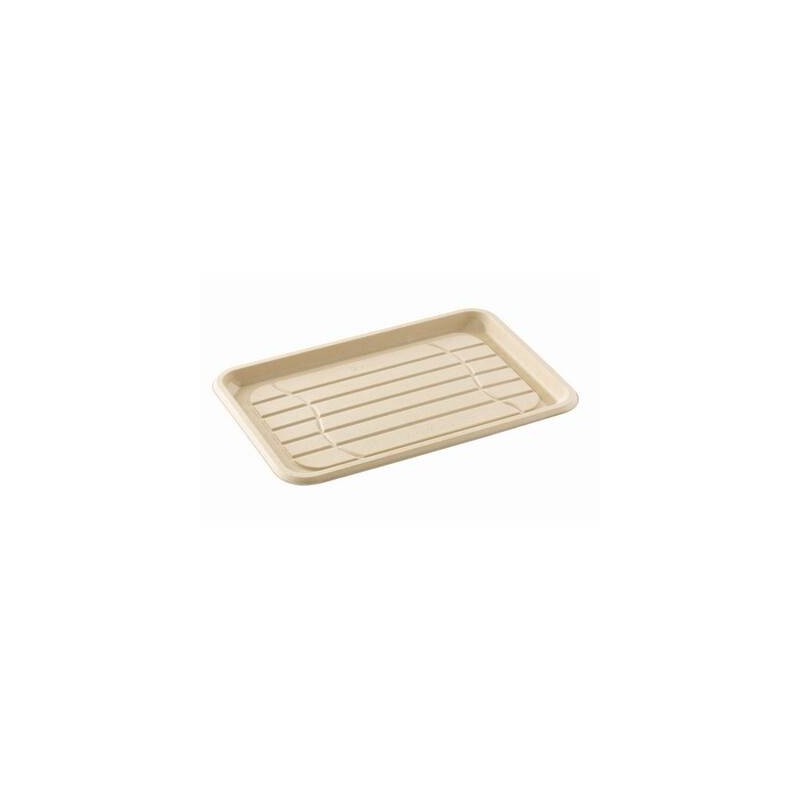 VASSOIO MEDIO POLPA RETTANGOLARE 35x24xh.2,1 BIO COMPOSTABILE 25pz