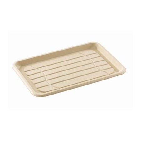 VASSOIO MEDIO POLPA RETTANGOLARE 35x24xh.2,1 BIO COMPOSTABILE 25pz