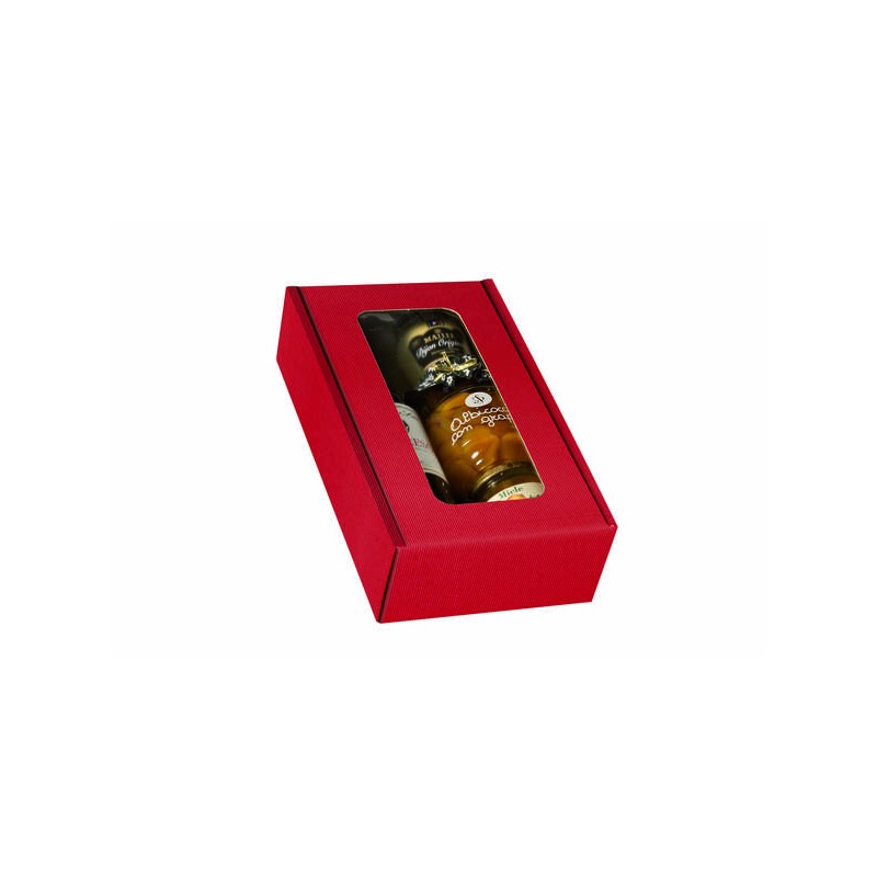 CANTINETTA 2 BOTTIGLIE C/FINESTRA 20x33,5x9 ONDA ROSSA