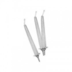 CANDELINE C/SUPPORTO 12pz 8cm BIANCHE