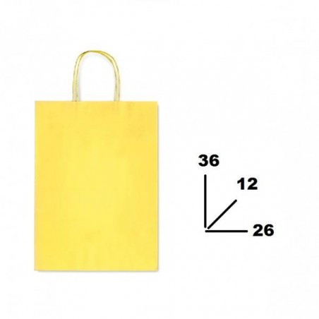 BORSA CARTA COLOR MIS.26+12x36cm GIALLO 757