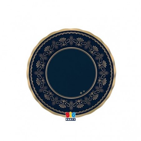 PIATTI DESSERT ø20 ROYAL BLUE GOLD 6pz