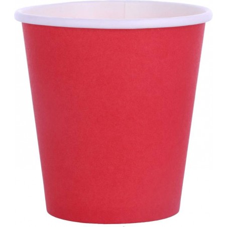 BICCHIERI 200cc CARTA BIODEGRADABILI ROSSO 25pz