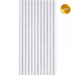 CANNUCCE IN CARTA METAL ARGENTO 20cm 12pz